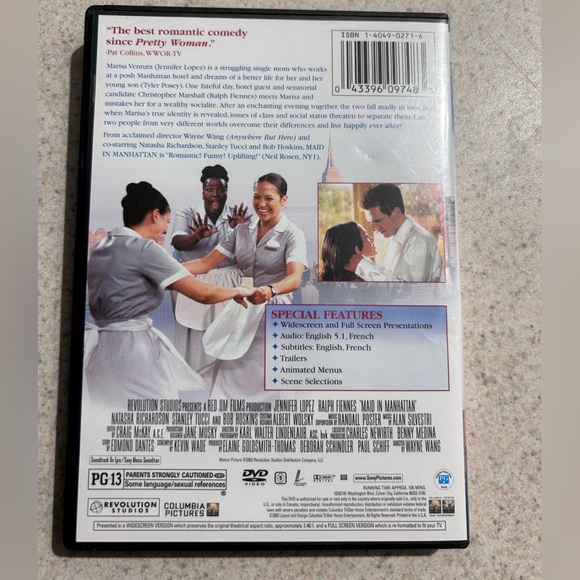 Maid in Manhattan DVD - Black Case - Picture 3 of 3